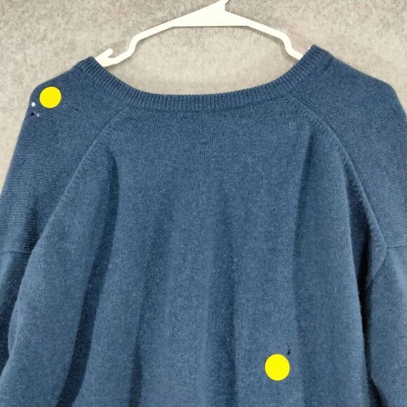 The Scotch House Sweater Mens Sz 46 100% Lambswool Blue V-Neck Pullover Scotland - Picture 9 of 11